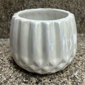 White Iridescent Candle Holder
